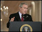 President George W. Bush makes remarks on Tuesday's election results during a nationally televised news conference Wednesday, Nov. 8, 2006, from the East Room of the White House. White House photo by Eric Draper