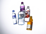 Photo: Water bottles on a white background