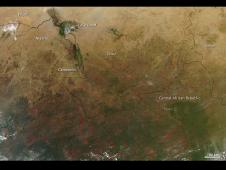 Satellite image of fires in Africa