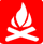 Red campfire icon