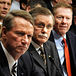 [Auto executives, from left, General Motors Chief Executive Officer Richard Wagoner, UAW President Ron Gettelfinger, Ford Chief Executive Officer Alan Mulally, and Chrysler Chief Executive Officer Robert Nardelli.]