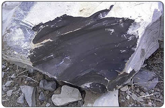 Oil shale is a fine-grained sedimentary rock containing organic matter from which oil may be produced.