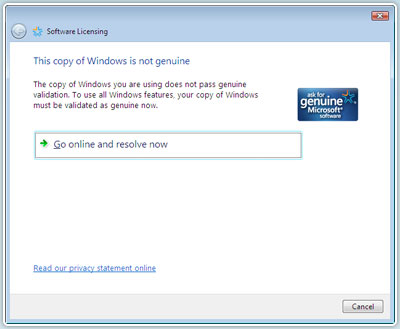 Step 7. Windows Vista begins operating with reduced functionality