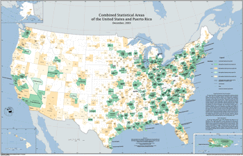 Link to a larger GIF image of the December 2003 Combined Statistical Areas of the United States and Puerto Rico.