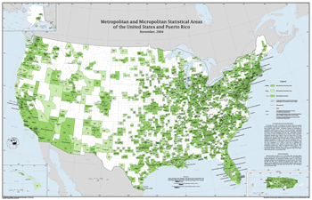 Link to a larger GIF image of the November 2004 Metropolitan and Micropolitan Statistical Areas of the United States and Puerto Rico.
