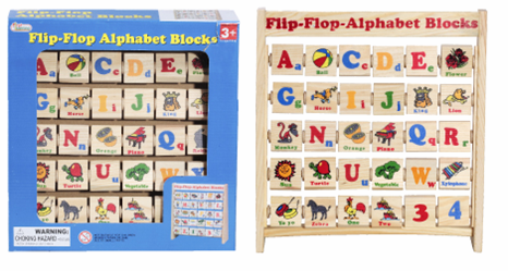 Picture of Recalled Flip-Flop Alphabet Blocks
