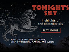 A drawing of constellation Leo next to the words 'Tonight's Sky'