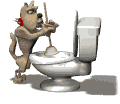 dog plunging a toilet