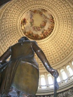 Inside of the Rotunda in the US capitol
