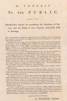 An Address to the Public from the Pennsylvania Society for Promoting the Abolition of Slavery, and the Relief of Free Negroes. . . .