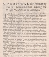 A Proposal for Promoting Useful Knowledge among the British Plantations in America.