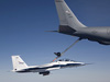 NASA's F-15B aircraft is refueled by a U.S. Air Force KC-135 tanker.