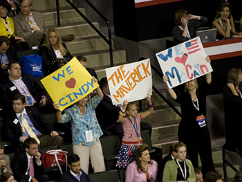 The delegates react