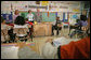 President George W. Bush and Mrs. Laura Bush visit students at North Glen Elementary School in Glen Burnie, Md., Monday, Jan. 9, 2006. "It is a really important piece of legislation that is working. And I'm here today to talk about the spirit of the No Child Left Behind Act, the evidence that says it's working, and my deep desire to work with Congress to make sure it continues to have the desired effect on children all across the country," said the President during his remarks. White House photo by Kimberlee Hewitt