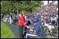 Laura Bush greets members of the 2004 U.S. Olympic and Paralympic Teams on the South Lawn Monday, Oct. 18, 2004. White House photo by Tina Hager