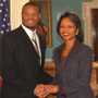 Photo of Ken Griffey, Jr. and Secretary of State Condoleezza Rice