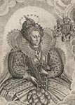The portrait of Queen Elizabeth from Camden's 

Historie

, 1630, engraved by Francis Delaram after an original by Nicholas Hilliard. [43]
