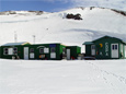 Snow covers the area around the Copa field camp early in the season when the scientists arrive in October.