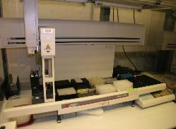 The DNAUII uses the Biomek 2000 robotic workstation to process samples.