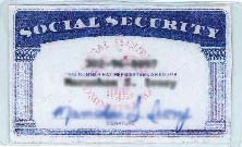 Photo of a Counterfeit Social Security card
