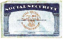 Photo of a manipulated model of a Counterfeit Social Security card