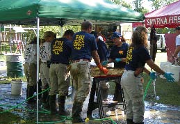 ERT personnel participating in a search for evidence in a missing-child case in Tennessee