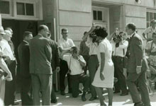 Students entering Foster Auditorium to register at the University of Alabama