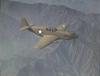 P-51 Mustang fighter in flight