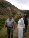 Congresswoman Capps speaks with a park ranger at Lobo Canyon on Santa Rosa Island. 