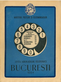 Cover of 1954 Bucharest telephone book