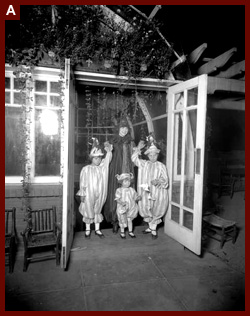 Halloween Costume Party at Gates' Rooftop Garden / photo by Harry M. Rhoads. ca. 1920–1930