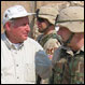 Senator Levin with a soldier from Michigan