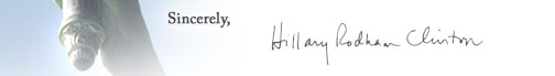 Sincerely, Hillary Rodham Clinton