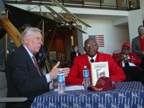 Hoyer with a group of Tuskegee Airmen