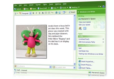 Screen shot of Windows Live Writer