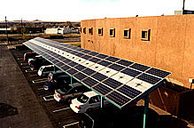Solar carport at the Indian Pueblo Cultural Center in Albuquerque, New Mexico