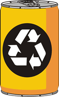 image of aluminum can with recycling symbol
