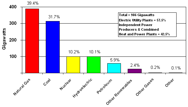 Figure ES 2.  U.S. Electric Power Industry Net Summer Capacity, 2006