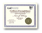 Certificate - non-milestone award.