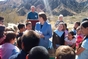 Senator Feinstein and students discuss the importance of preserving California's rich desert heritage. 