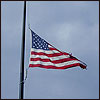 An American Flag at half mast