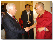 Senator Lugar with foreign dignitaries.