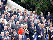 Scalise joined his colleagues at a 9/11 remembrance on the U.S. Capitol Steps (9/11/08).