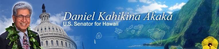 Daniel Kahikina Akaka, U.S. Senator of Hawaii Banner