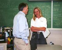 Senator Kyl with a middle school math teacher