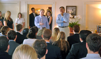 U.S. Sens. Bill Nelson and Mel Martinez meet with student interns gathered at the Florida House in Washington D.C. 