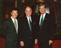Senators Tom Daschle and Trent Lott welcome George Mitchell.