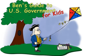 A picture of Benjamin Franklin flying a kite