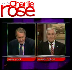 Click here to watch Senator Lugar on the Charlie Rose show