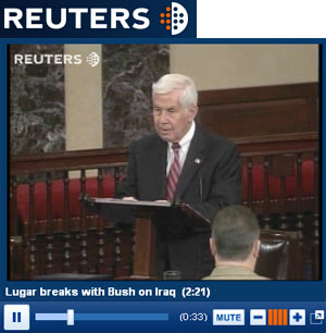 Senator Lugar on Reuters TV